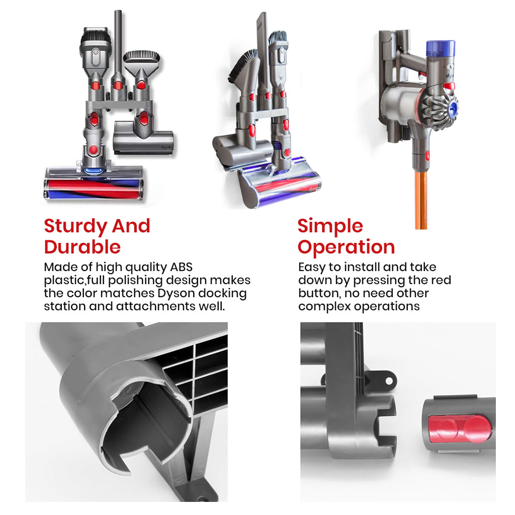 HASTHIP® Attachment Organizer Holder for Dyson Vacuum Cleaner Series, Accessory Holder Rack Wall Mounted Holder Organzier Accessories Organzier for Dyson V7 V8 V10 V11 Vacuum Cleaner Attachment.