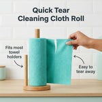 HASTHIP 50-Pack Microfiber Cleaning Cloth Roll with Tear-Away, Reusable, High-Absorbency Sheets