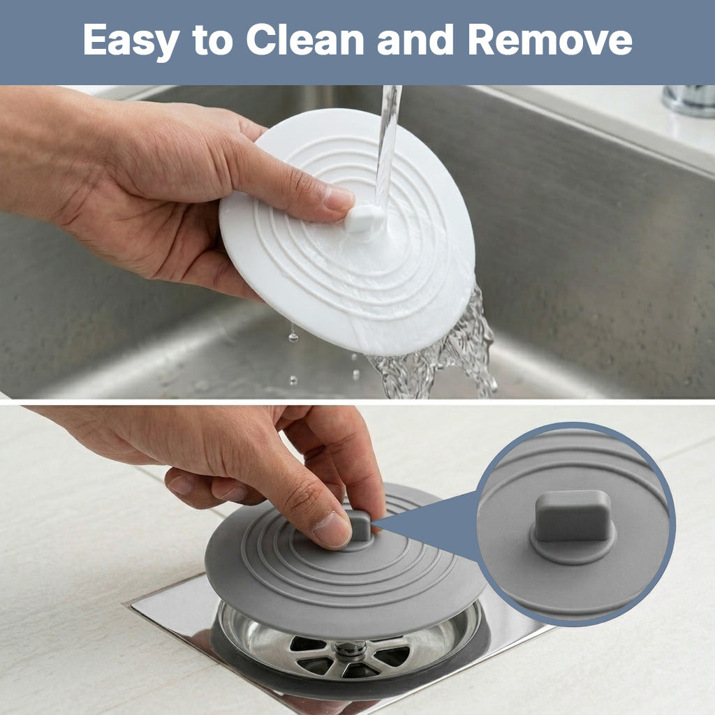 HASTHIP 2-Piece Silicone Tub Stopper Set, 6-Inch Cover for Bathtub, Sink and Laundry Drains