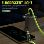 HASTHIP® 4-in-1 240W Type C Cable Fast Charging Cable, 30W USB C to Cable, 3.94ft Braided Silicone Cable with RGB Smart Breathing Light for