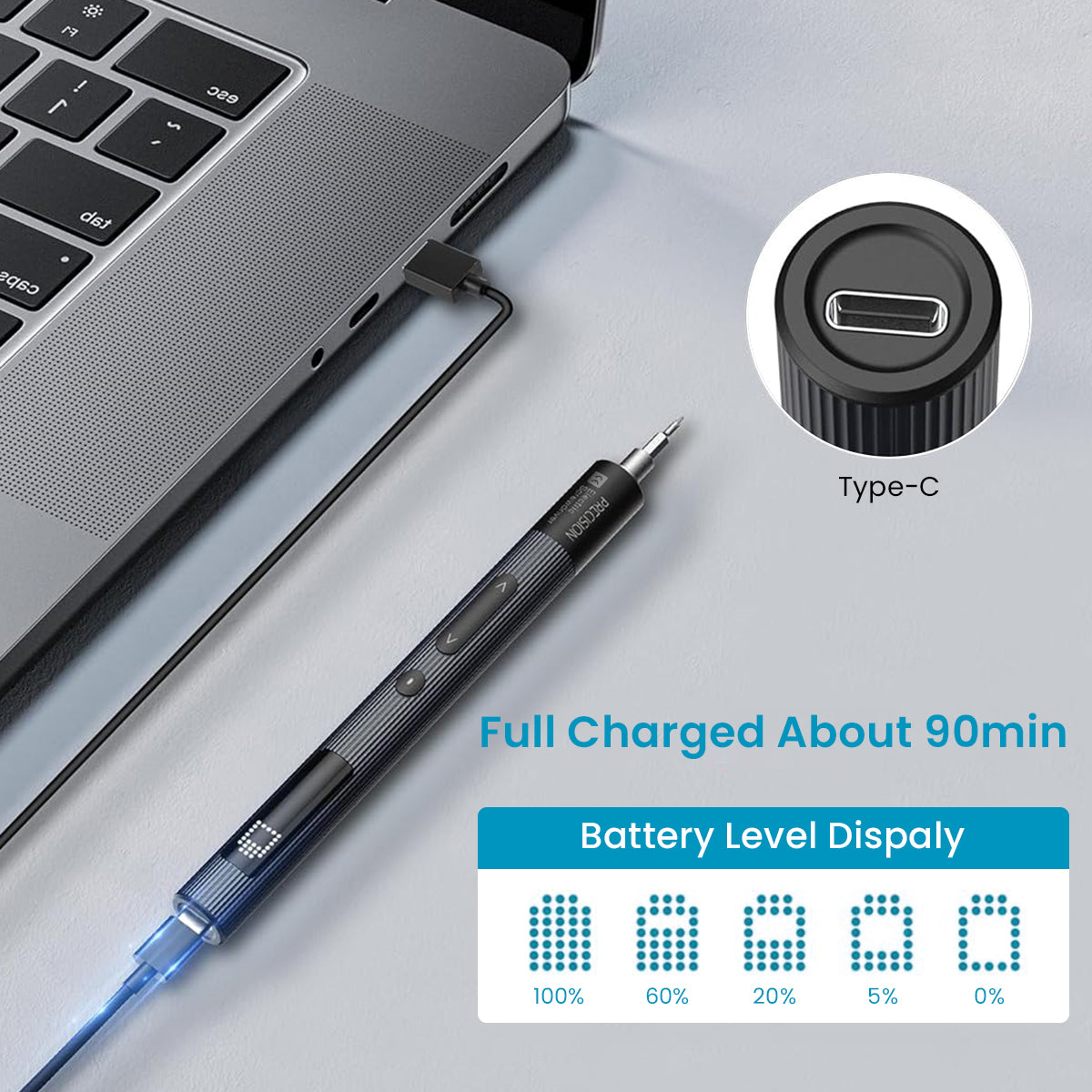 HASTHIP® Electric Screwdriver Set, Rechargeable Mini Screwdriver Set, 50 in 1 Power Repair Tool Kit with Torque and Power Display,