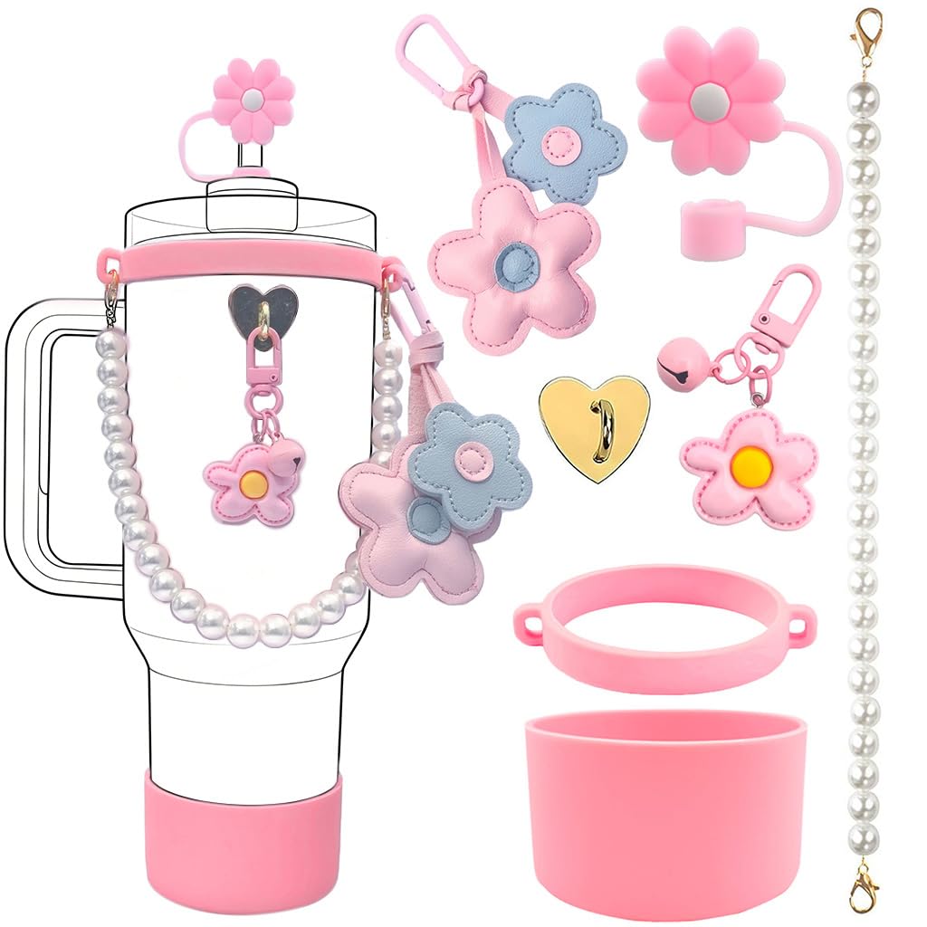 HASTHIP 7-Piece Tumbler Accessories Set with Carry Strap, Protective Boot and Straw Cover