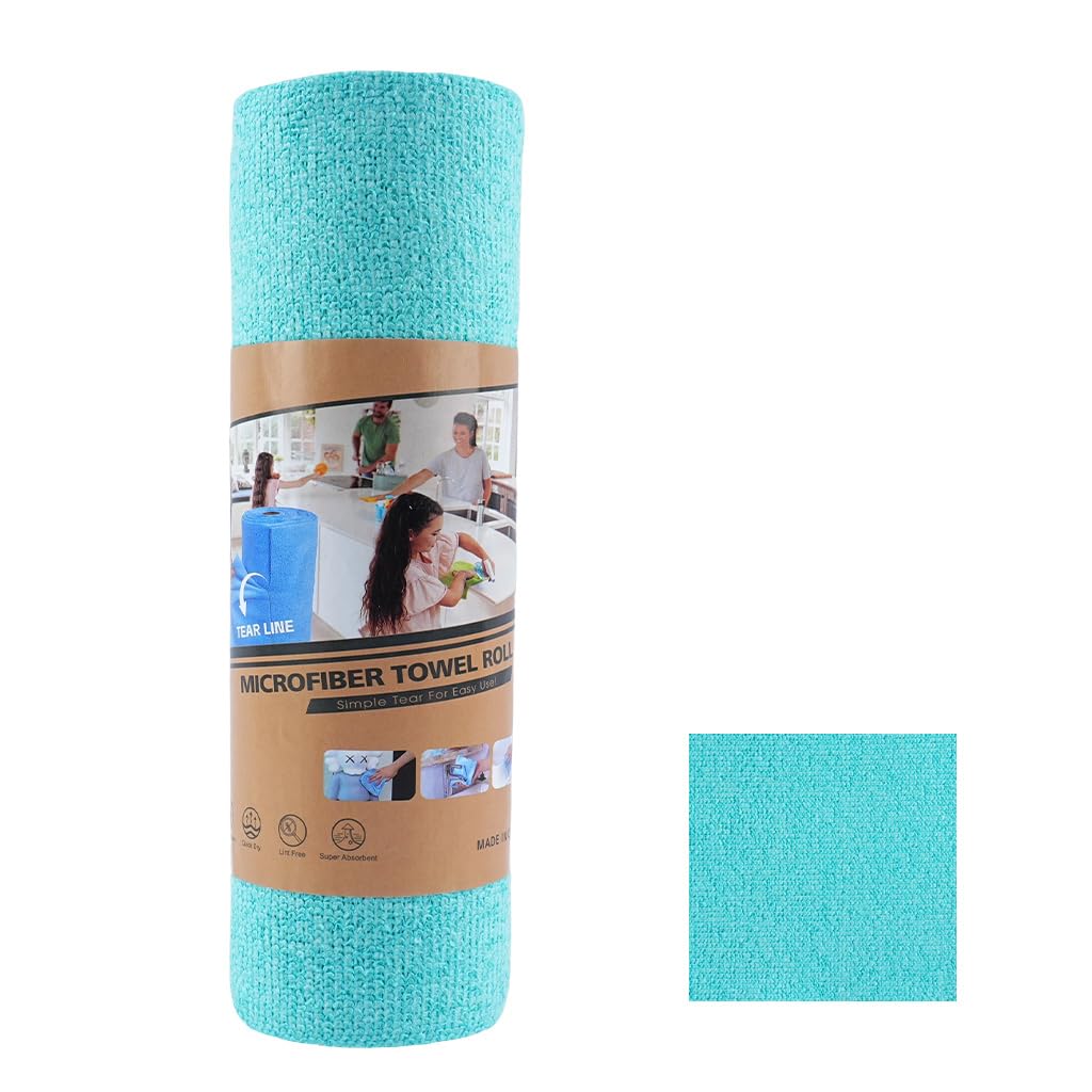 HASTHIP Microfiber Cleaning Cloth Roll with Perforated Tear-Off Sheets, Washable and Lint-Free