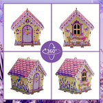 HASTHIP Diamond Painting Cabin Model DIY Wood and Crystal Mosaic House Kit for Home Display