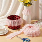 HASTHIP Pleated Chiffon Lace Trim, Double-Layer Tulle Ribbon, 5.5cm Wide for Sewing Crafts