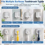 HASTHIP 2-Pack Wall-Mounted Toothbrush Holders with Clear Flip Covers and Drainage Openings