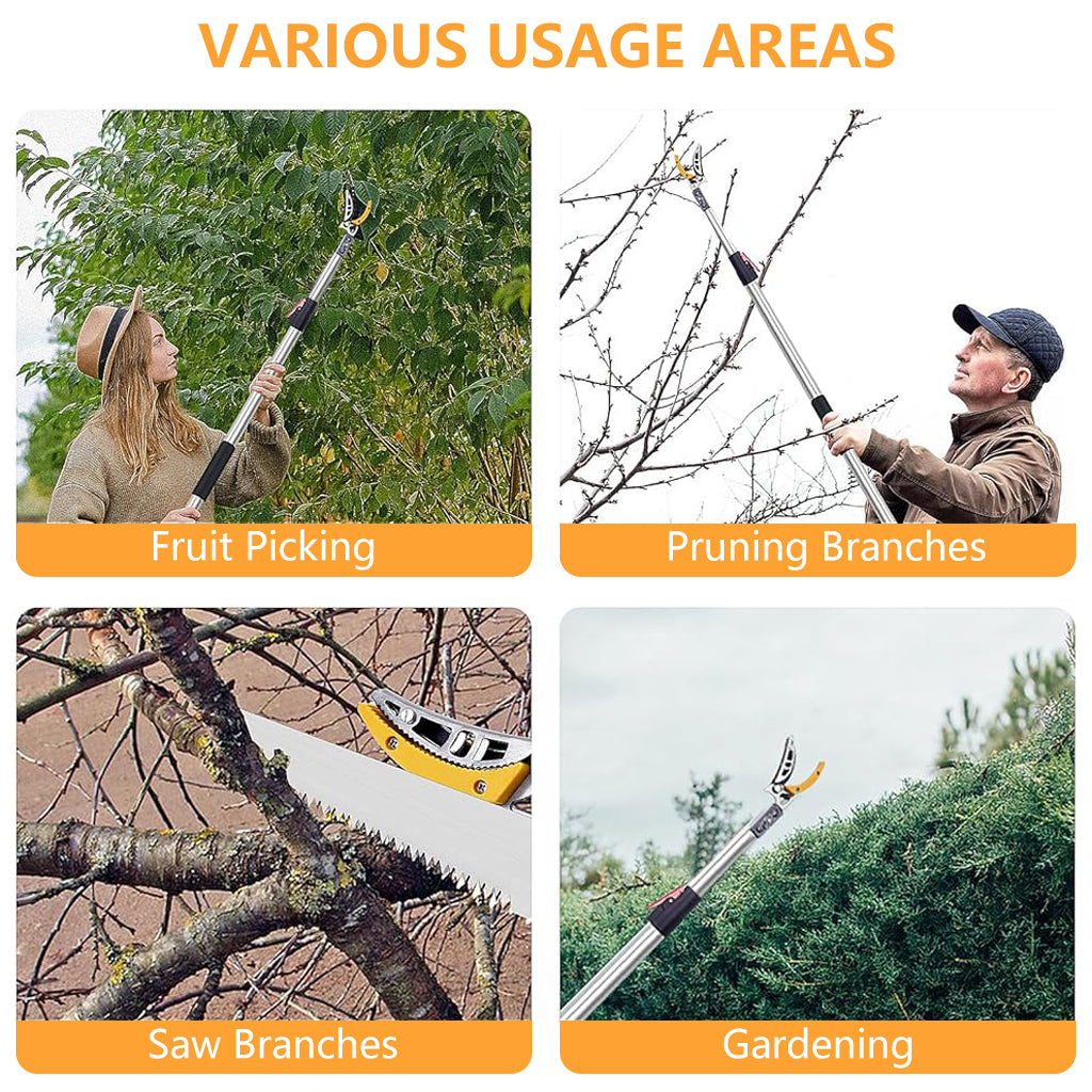 HASTHIP® Extendable Tree Pruning Trimmer5.9-9.8ft Telescopic Fruit Tree Branch Cutter with Saw Blade SK5 Heavy Duty Long Handle Tree Pruning Trimmer Gardening Tree Trimmer