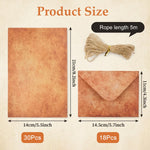 HASTHIP Vintage Letter Paper Set with 30 Double-Sided Sheets and 18 Matching Envelopes