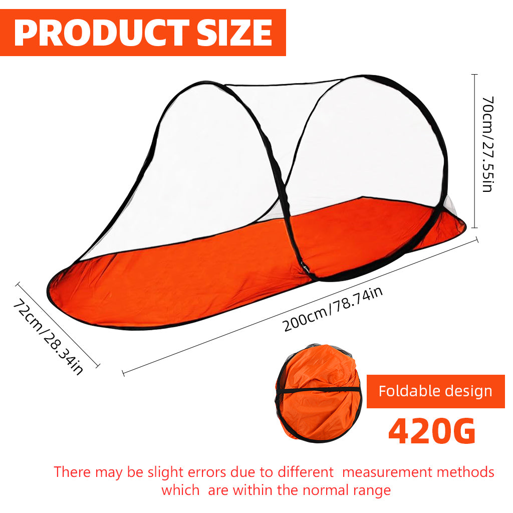 HASTHIP® Folding Mosquito Net Travel Pop-up Mosquito Net Tent-like Zipping Up Mosquito Net Camping Mosquito Net Waterproof Oxford Cloth Mosquito Net for Hotel, Camping, Hotel, 200x72x70cm