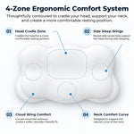 HASTHIP Contoured Memory Foam Cervical Pillow with Dual Adjustable Height for Multiple Sleep Positions