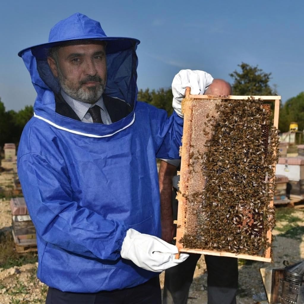 HASTHIP Beekeeping Suit Top with Detachable Veil and Elastic Cuffs for Outdoor Work