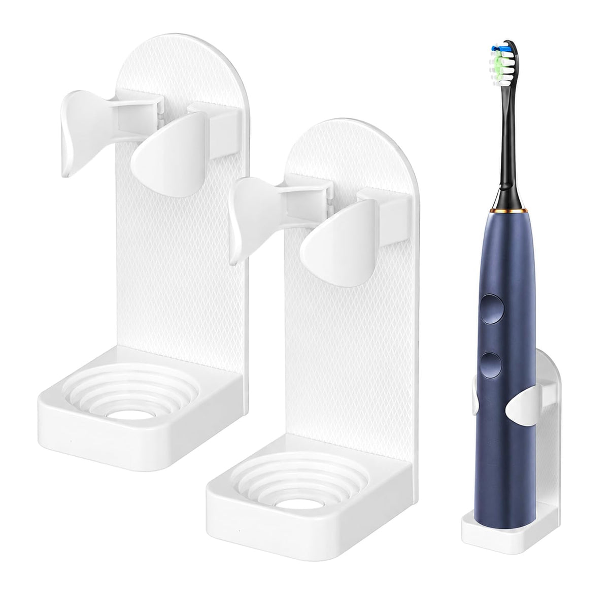 HASTHIP Adjustable Electric Toothbrush Holder with Drainage, Detachable Base and Self-Adhesive Wall Mount