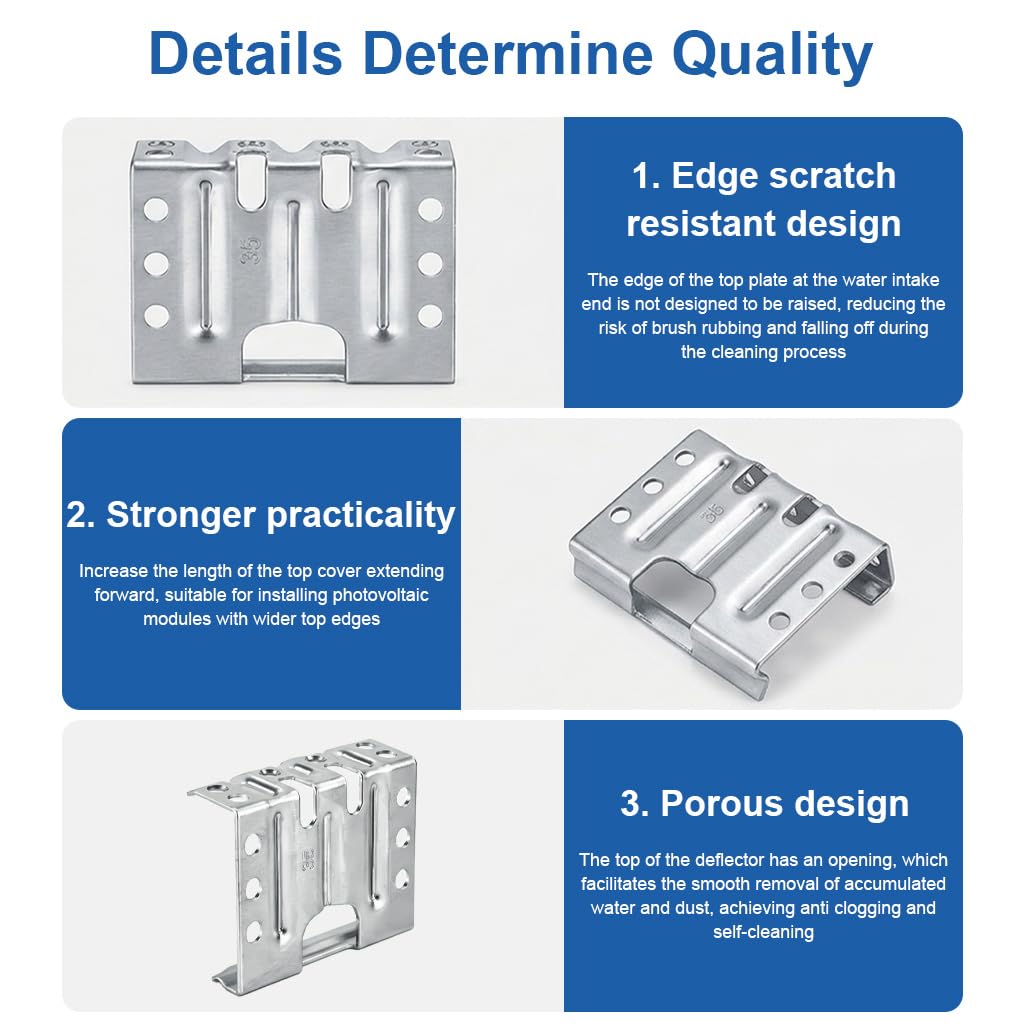 HASTHIP 304 Stainless Steel Solar Panel Water Drainage Clips for 35mm Framed Panels, Snap-On Fit