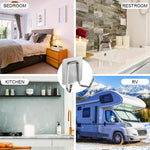 HASTHIP® 4Pcs Adhesive Dual Wall Hooks - 304 Stainless Steel Heavy-Duty Towel, Clothes, Sponge Holder, Space-Saving Utility for Kitchen, Bathroom, Bedroom (Silver)