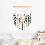 HASTHIP Artificial Eucalyptus Wall Hanging with Green Foliage and 15.7-Inch Wooden Rod