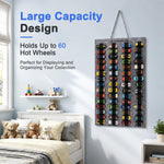 HASTHIP Hanging Felt Display Case for 60 Diecast Cars with 60 Pockets and Foldable Design