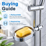 HASTHIP Shower Rail Soap Dish with Twist-On Mount, Drainage Holes and ABS/POM Construction
