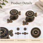 HASTHIP 2-Piece Mushroom Cabinet Knobs in Zinc Alloy with Antique Brass Backplates