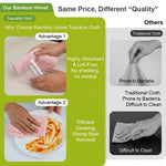 HASTHIP 20-Piece Microfiber Cleaning Cloth Roll, Reusable, Absorbent and Lint-Free, Pink