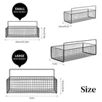 HASTHIP® 2Pcs Kitchen Organizer Basket Wire Basket Organizer Shower Caddy No Drill Wall Mounting Multipurpose Metal Basket Organizer for Kitchen, Bathroom, Living Room, Dorm, Size M/L