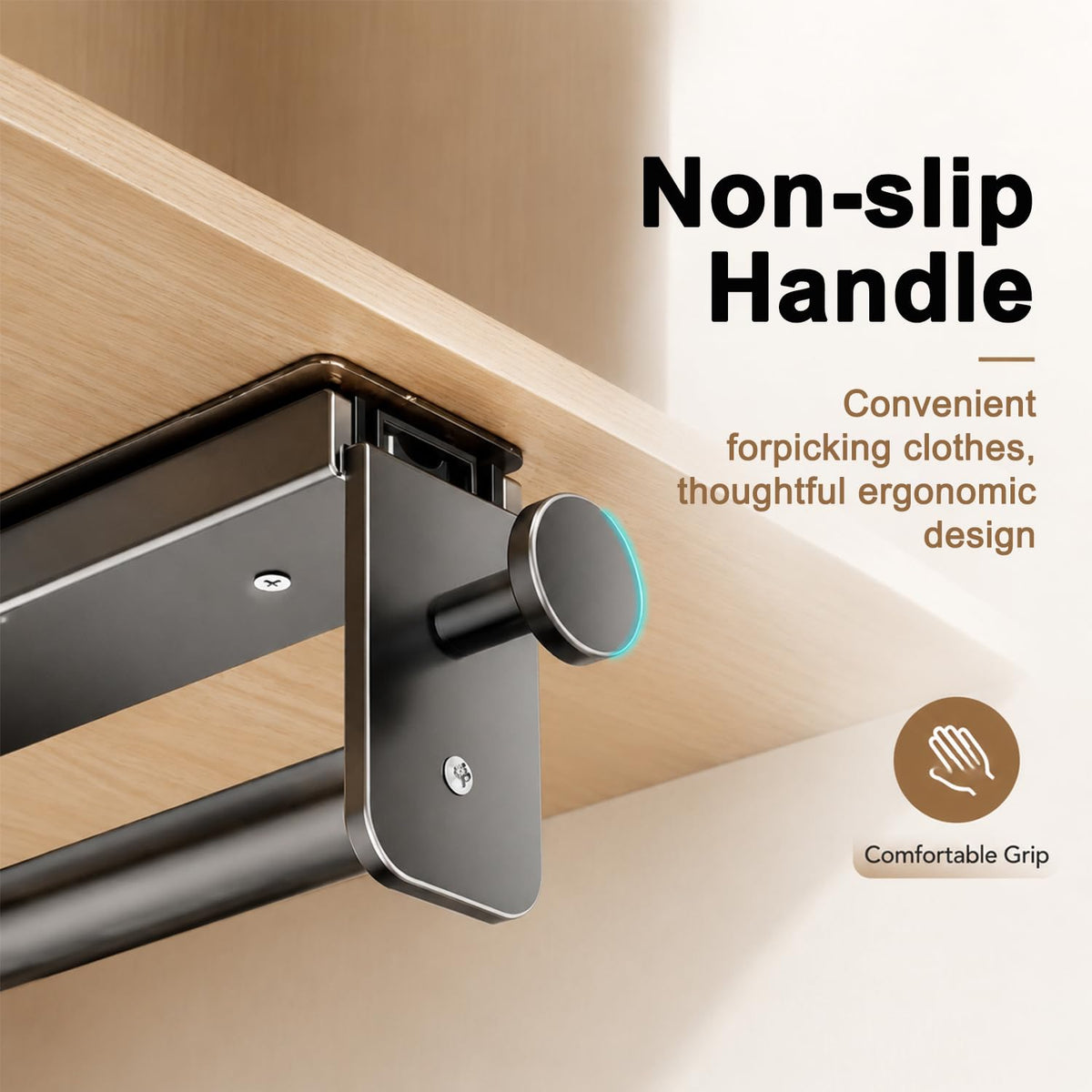 HASTHIP Pull Out Closet Rod Adjustable Clothes Hanger Rail Organizer No drill adhesive