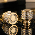 HASTHIP 2-Piece Gold Crystal Cabinet Knobs with Electroplated ABS Core and 22mm Mounting Screws