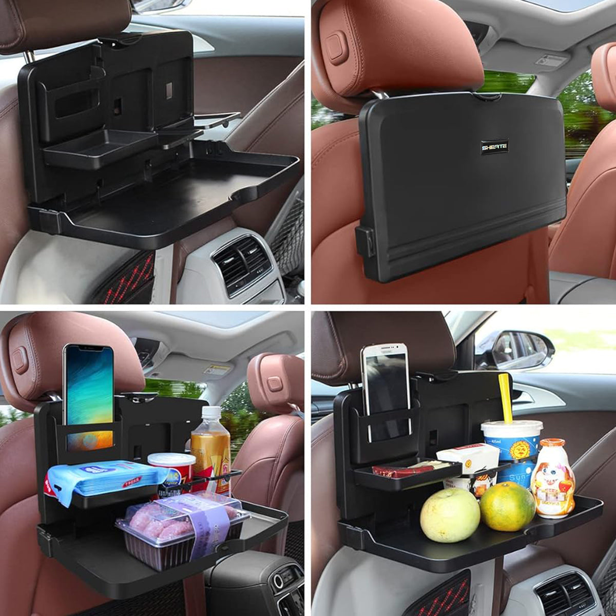 HASTHIP® Car Tray Table, Multi Functional Portable Foldable Car Backseat Tray Desk,