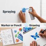 HASTHIP 72 Pcs Botanical Stencils Set Butterfly Flower Nature Templates Reusable PET