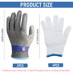 HASTHIP® 1 Pair Work Gloves Stainless Steel Mesh Glove Anti-Cut Work Gloves Stainless Steel Mesh Glove Puncture Proof Safety Glove for Fish Handling, Meat Processing, Metalworking, Gardening