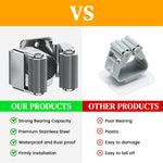 HASTHIP® Broom and Mop Holder Wall Mount Heavy Duty Broom Hooks Space-Saving Broom Rack Stainless Steel Broom Holder for Garage, Kitchen, Closet Organization(Pack of 2)