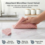 HASTHIP 20-Piece Microfiber Cleaning Cloth Roll, Reusable, Absorbent and Lint-Free, Pink