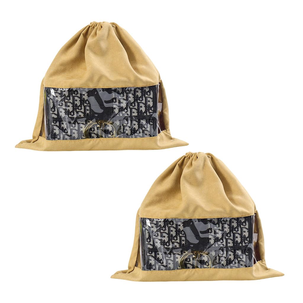 HASTHIP Velvet Dust Bags for Handbags, 2-Piece Set with Clear Window, Each 40 × 39CM