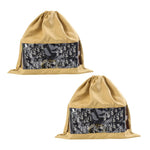 HASTHIP Velvet Dust Bags for Handbags, 2-Piece Set with Clear Window, Each 40 × 39CM