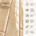 HASTHIP 3D Peel-and-Stick Backsplash Tiles, 10 Sheets in Chestnut for Easy DIY Wall Updates