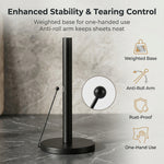 HASTHIP Paper Towel Holder with Anti-Roll Arm and Weighted Base for Countertop Use
