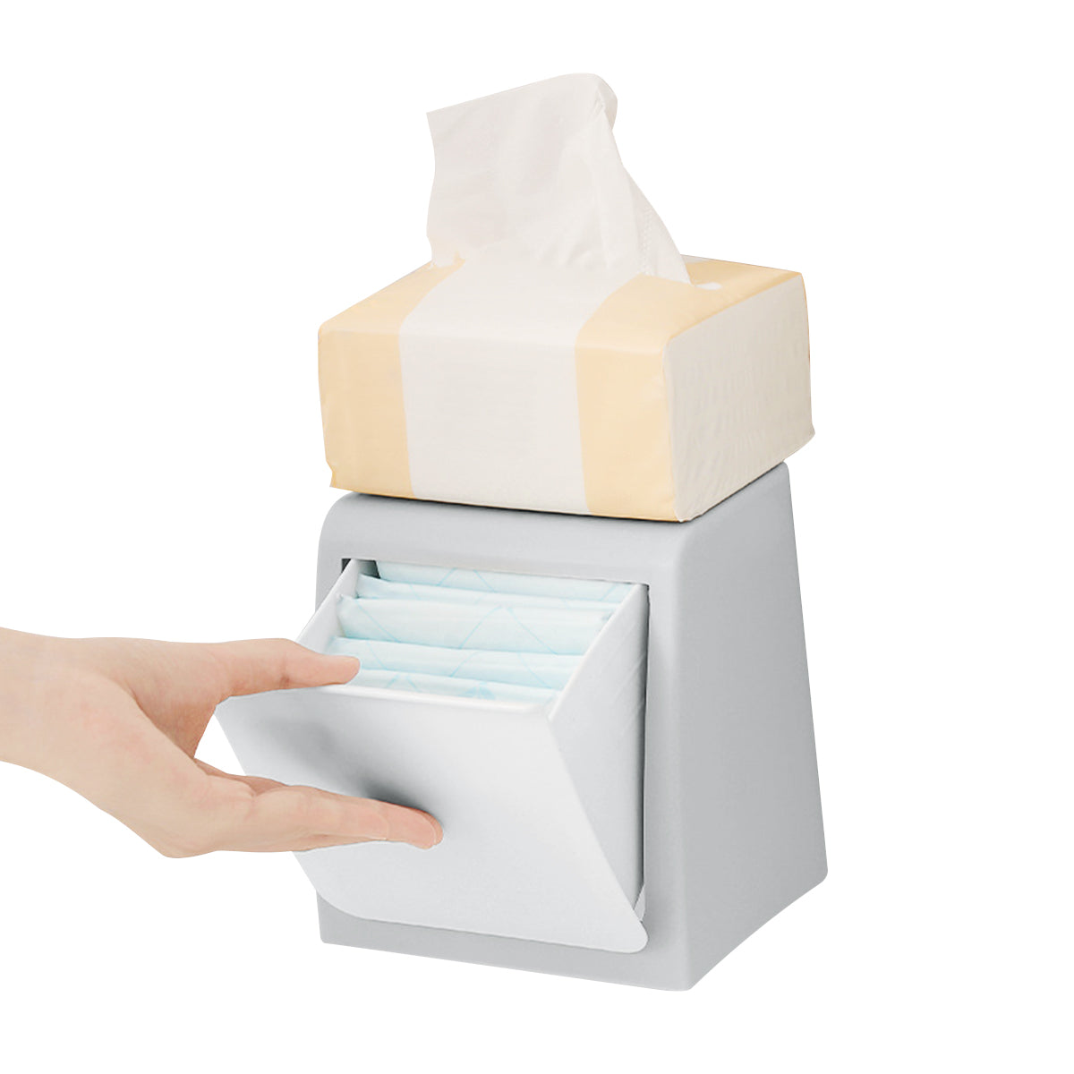 HASTHIP® Sanitary Pads Storage Box for Toilet Wall Pull-Out Utility Storage Box for 25-30Pcs Sanitary Pads, Cotton Swabs, Small Gadgets, 11.5cmx11.5cmx19.5cm