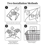 HASTHIP® 2Pcs Kitchen Organizer Basket Wire Basket Organizer Shower Caddy No Drill Wall Mounting Multipurpose Metal Basket Organizer for Kitchen, Bathroom, Living Room, Dorm, Size M/L