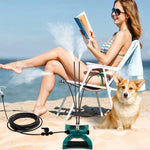 HASTHIP® 10 Meters Misting System Flexible Multi-nozzle Water Spraying Device Outdoor Water Sprayer Garden Cooling System Free Standing Misting System Water Saving Mister for Patio, Garden, Backyard