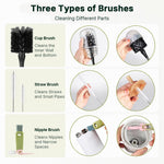 HASTHIP 4 Pack Bottle Brush Set with Long Handle, Straw and Lid Brushes for Drinkware