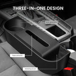 HASTHIP® 3in1 Car Seat Gap Filler Organizer with Cup Holder&Car Tissue Holder,Multipurpose Seat Gap Storage Box