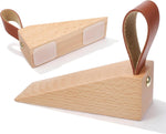 HASTHIP Adjustable Wood Door Stopper with Solid Beech Wood and Non-Slip Silicone Base