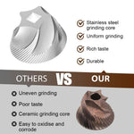 HASTHIP® Manual Coffee Bean Grinder Stainless Steel Burr Hand Coffee Grinder Hand Crank Coffee Mill Adjustable Grind Settings Portable Coffee Grinder 25g Coffee