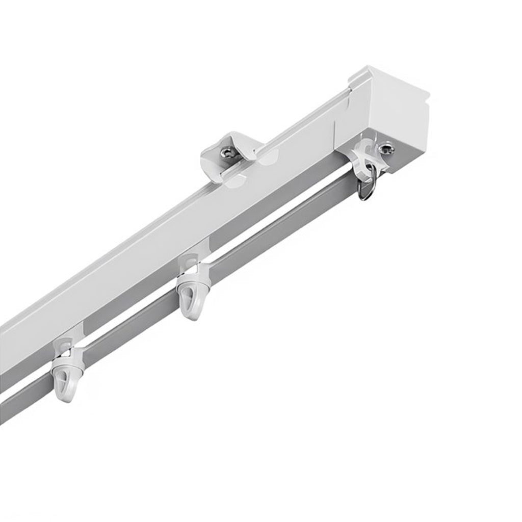 HASTHIP® Curtain Track, Aluminum Alloy Ceiling Curtain Track, Ceiling Track for Curtains, Room Divider Curtain Rods, Curtain Track Rail Set with Silent Roller Hooks (Grey, 33.46-59In)