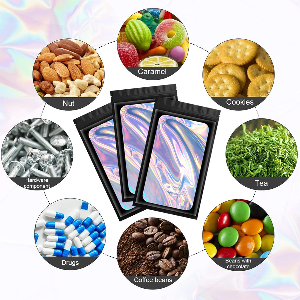 HASTHIP® Smell Proof Bags & Resealable Foil Pouch Mylar Sample Bag Great for Party Favor Food Storage