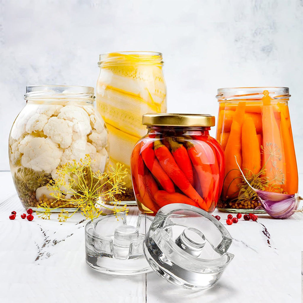 HASTHIP Fermentation Weight Glass for Wide Mouth Mason Jars, 2 Pack 7oz Pickling Weights