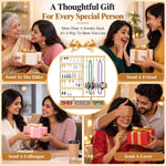 HASTHIP 4-Tier Jewelry Organizer Stand with 48 Earring Holes, 6 Hooks and White Wooden Storage Box