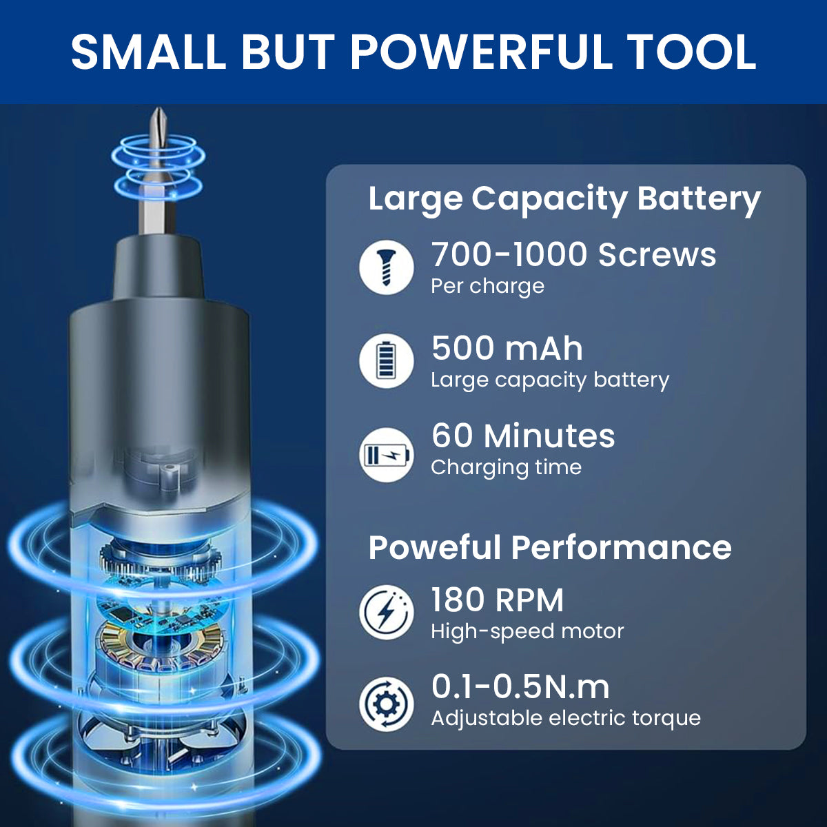 HASTHIP® 49-in-1 3.7V Mini Electric Screwdriver Set, 5 Torque Settings Electric Precision Screwdriver, LED Lights, Pry Bar, Tweezer, Repair Tool Kit for iPhone, Computer, Camera, Laptop, Pc,