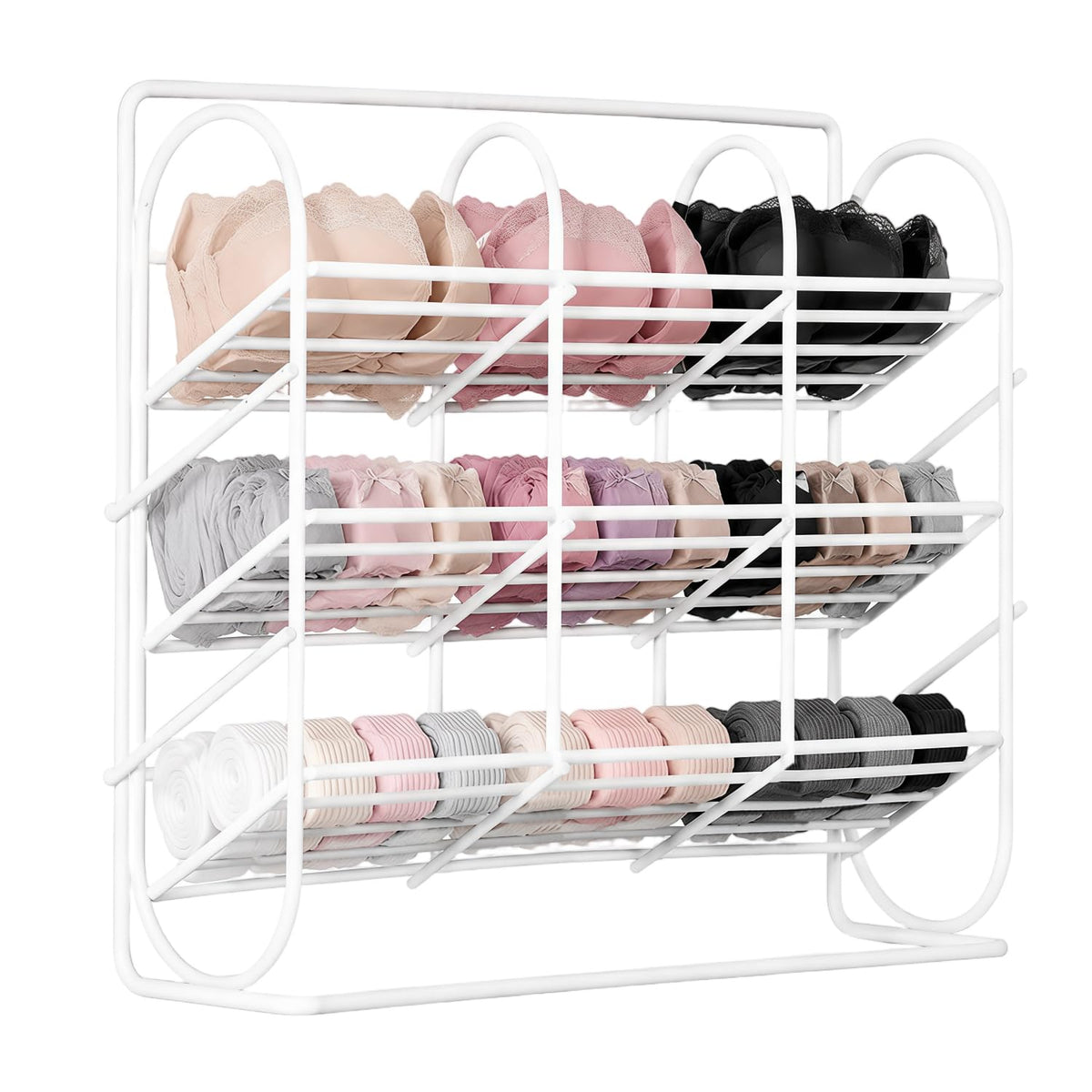 HASTHIP Multi-Tier Ribbon Organizer Rack with Iron Frame for Wall or Desktop Craft Storage