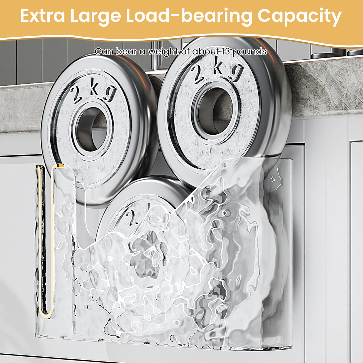 HASTHIP® Trash Bag Dispenser, Trash Bag Holder Wall Mount, Hanging Garbage Bag Dispenser, Trash Bag Roll Holder for Plastic Bags Countertop, Home Decor Under Kitchen Sink Organization