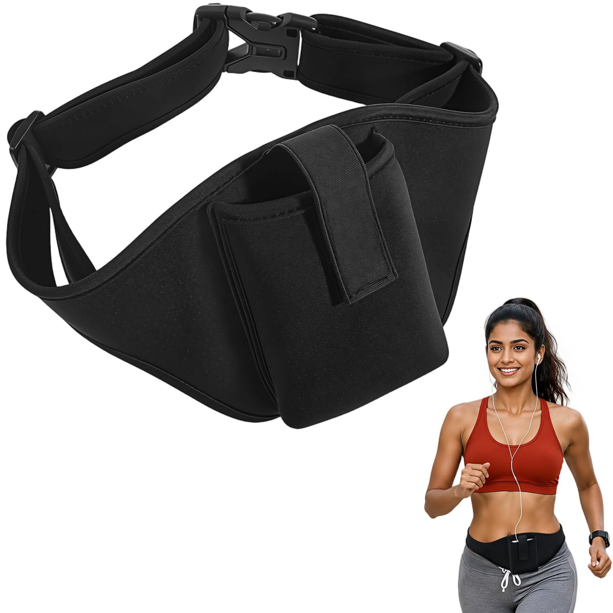 HASTHIP Adjustable Microphone Transmitter Belt Pouch with Quick-Drying, Sweat-Absorbent Strap